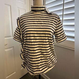 Petit Bateau Navy and Cream Striped Top